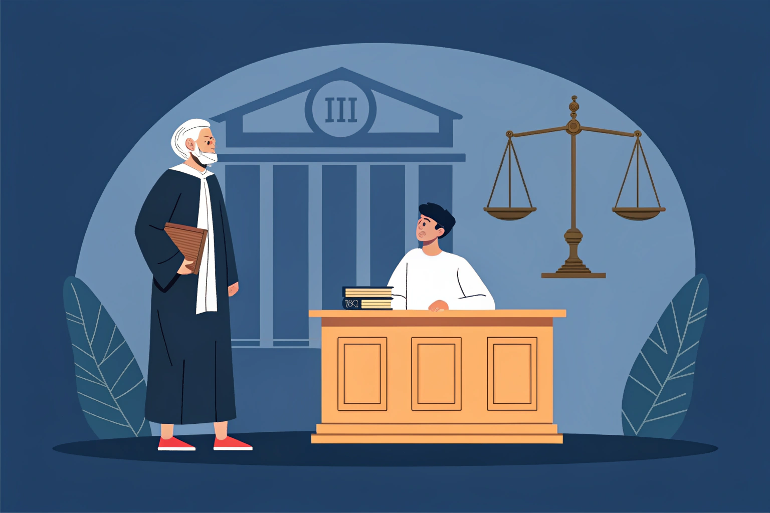 lawyer-in-toga-standing-next-to-a-citizen-inside-a